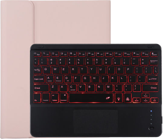 Touchpad Bluetooth Flip Cover με Πληκτρολόγιο στα Αγγλικά US Ροζ (iPad Air 2019 / iPad Pro 2017 10.5")