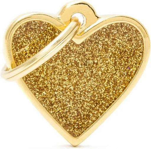 My Family Shine "small Heart Ταυτότητα Σκύλου Καρδιά Χρυσή Μεταλλική (Προσωποποιημένη)