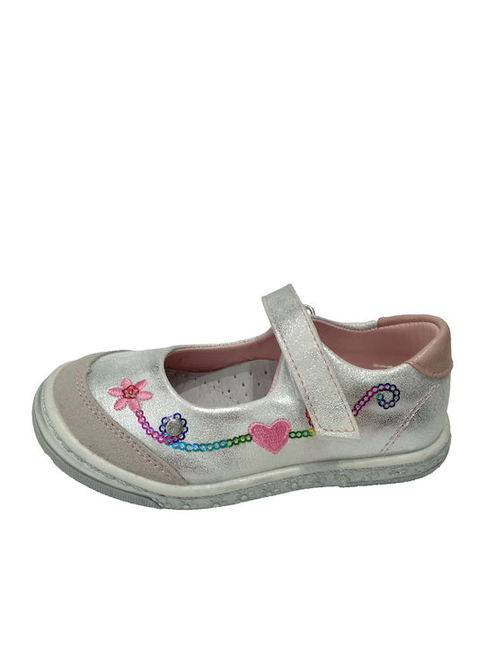 Meridian Kids Anatomic Ballerinas with Hoop & Loop Closure Silver