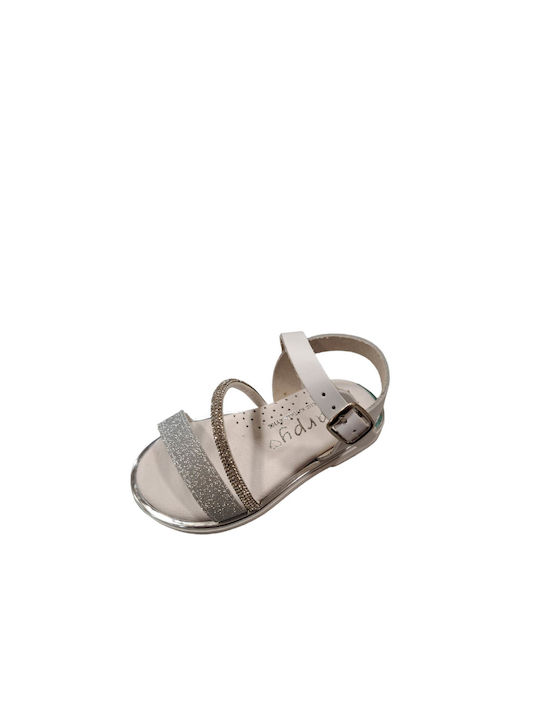 Scarpy Kids' Sandals ΛΕΥΚΟ ΑΣΗΜΙ GLITTER