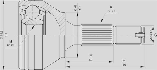 Open Parts Gelenk-Bausatz für Citroen C3