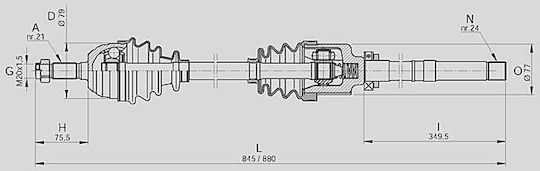 Open Parts Jumătate de axă pentru Peugeot 205