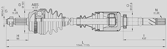 Open Parts Половин ос за Opel Мовано