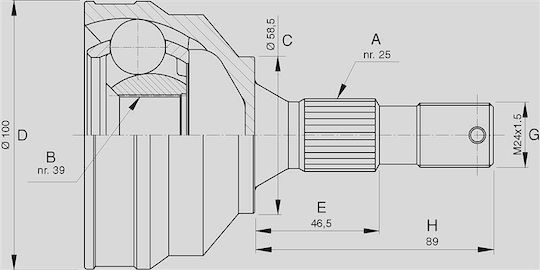 Open Parts Joint Kit for Citroen DS4 Ferrari 308 Peugeot 3008