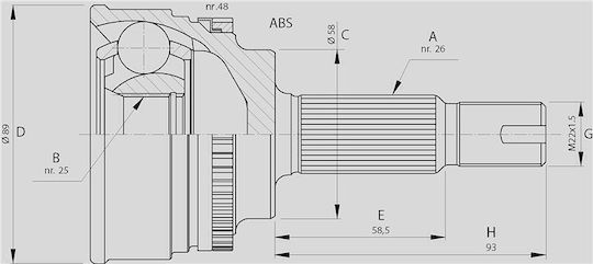 Open Parts Joint Kit for Toyota Avensis