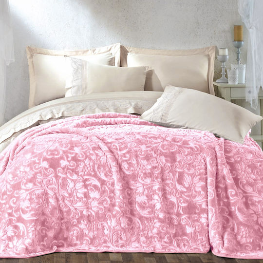 Saray Home Blumen Super-Queen 220x240cm Rosa