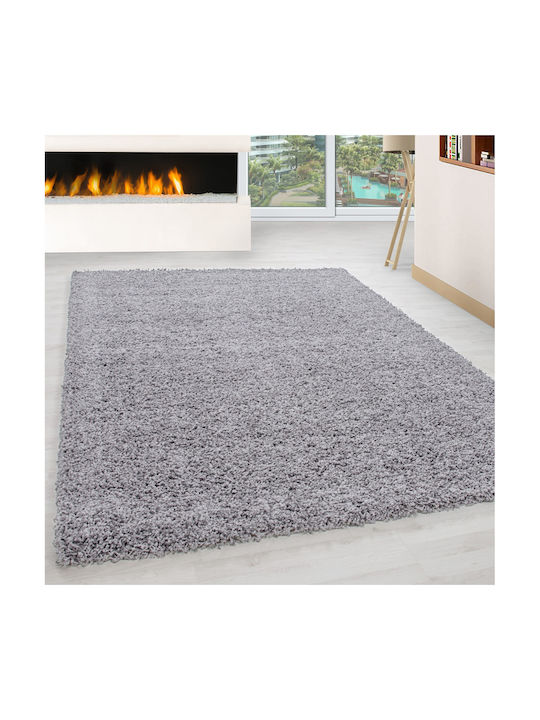 Rug Rectangular Shaggy Gray