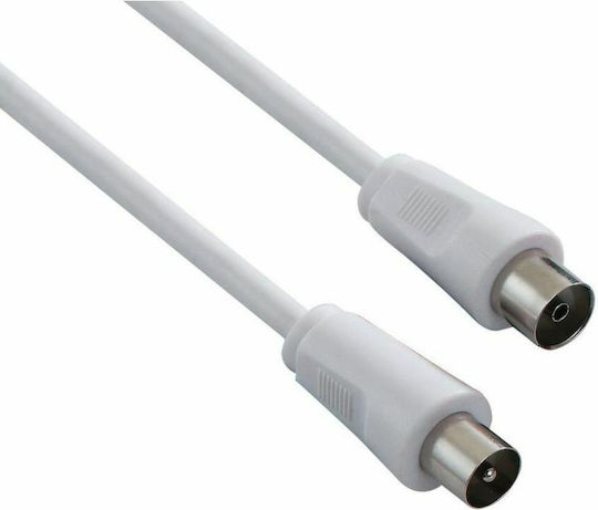 Καλώδιο Κεραίας Coax male - Coax female Λευκό 2.5m (RF2500)