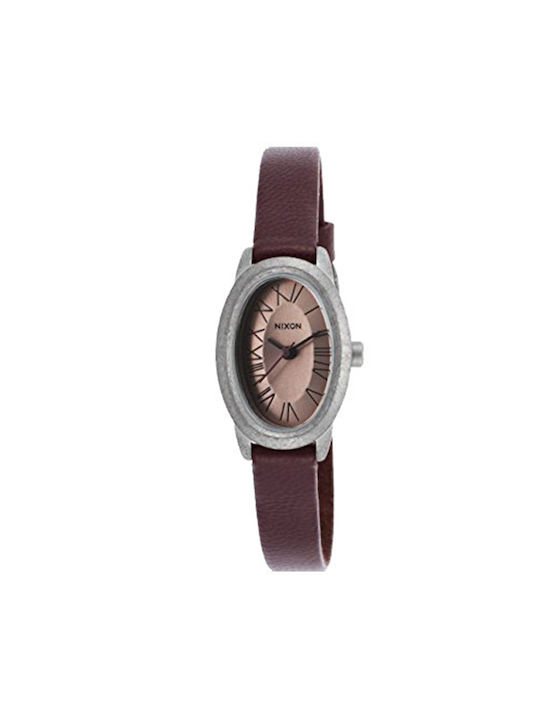 Nixon Ceas cu Burgundy Curea de Piele