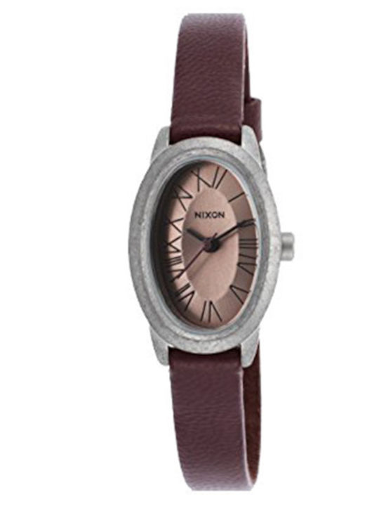 Nixon Women's Watch with Burgundy Leather Strap