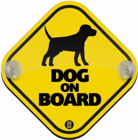 Koupakoupa Αυτοκόλλητο Dog On Board για Παρμπρίζ Αυτοκινήτου