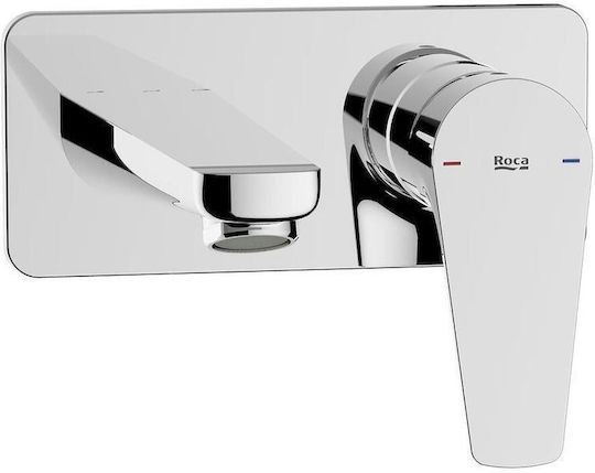 Roca Built-in Mixer & Spout Set for for Bathroom Sink 1 Exit Silver