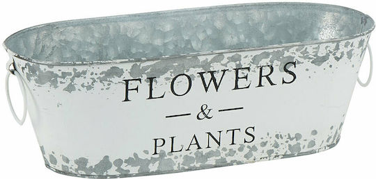 Country Casa Planter Box Metallic White