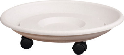 Teller Topf Kunststoff Weiß Räder 30x30cm MIL/3R/30/AN