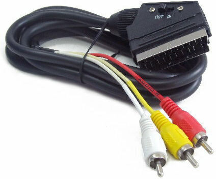 Cable Scart male - Composite male 1.8m Black 4424