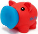 Money Pig Mini Κουμπαράς Πλαστικός Κόκκινος 10.5x8x7.5cm