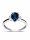 Chrilia Единичен камък от Бяло злато 14K