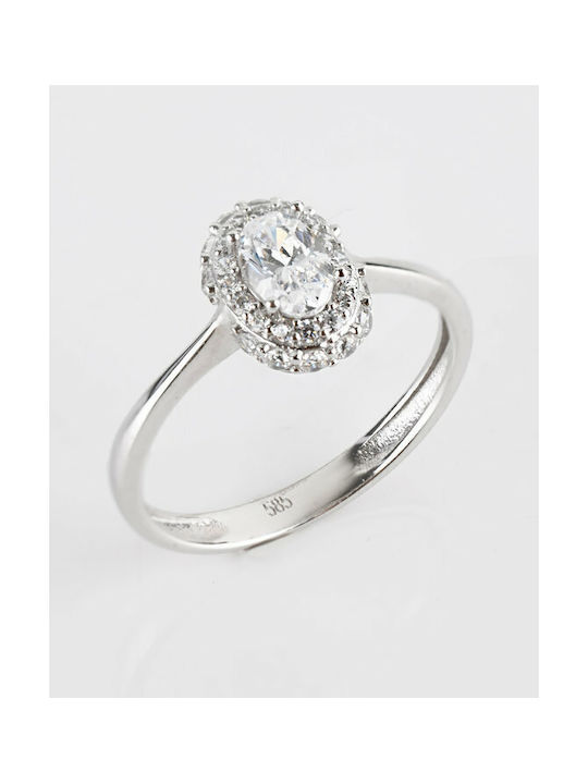 Savvidis Single Stone from White Gold 14K