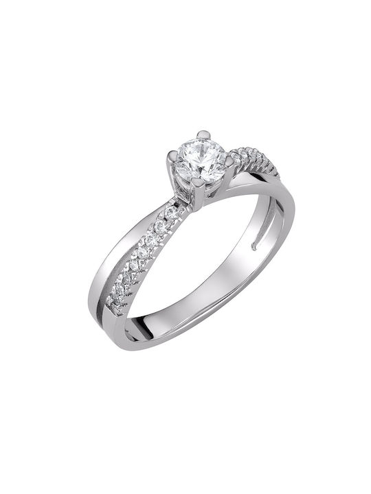 Single Stone from White Gold 14K