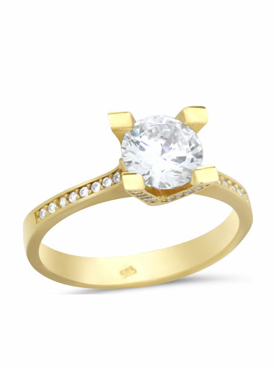 Goldjewels Μονόπετρο από Χρυσό 14K με Ζιργκόν