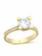 Goldjewels Μονόπετρο από Χρυσό 14K με Ζιργκόν