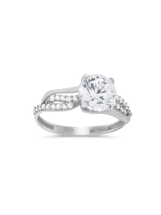 Single Stone from White Gold 14K