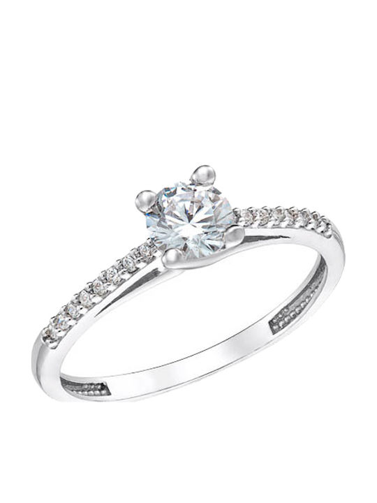 Single Stone Ring In 14K White Gold Single Stone Ring In 14K White Gold