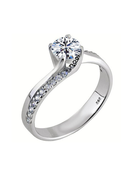 Single Stone from White Gold 14K