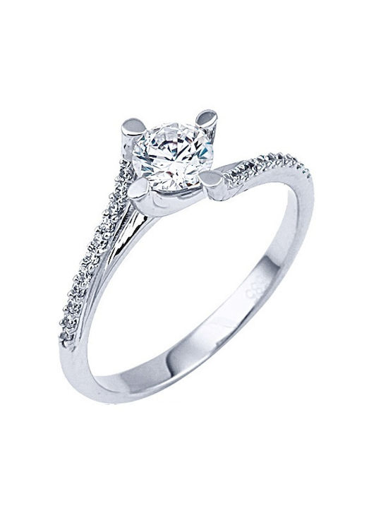 Single Stone from White Gold 14K