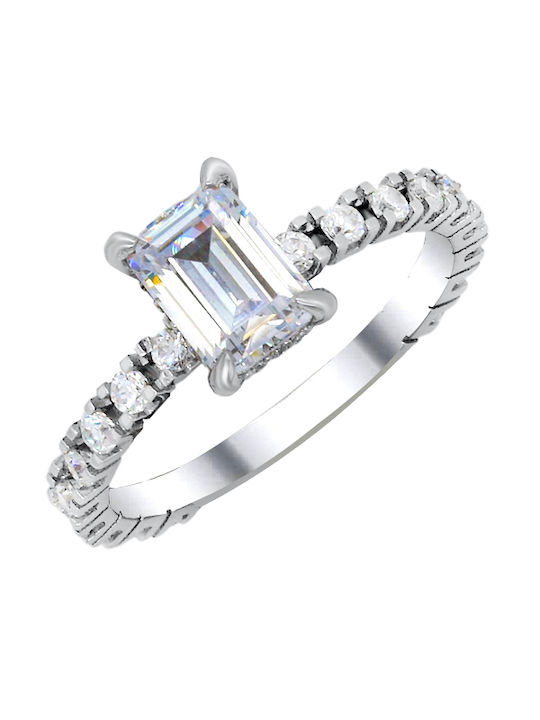 Single Stone from White Gold 14K