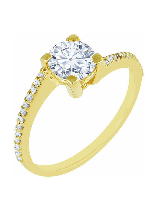 Savvidis Single Stone Ring of Gold 14K