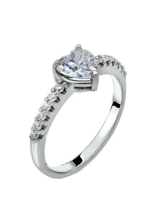 Single Stone from White Gold 14K