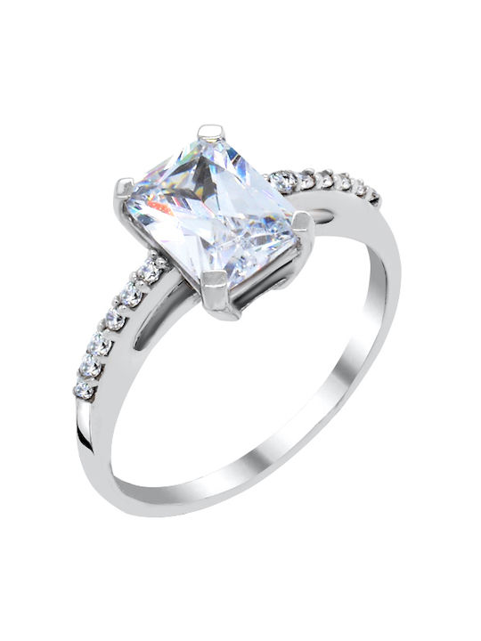 Single Stone from White Gold 14K