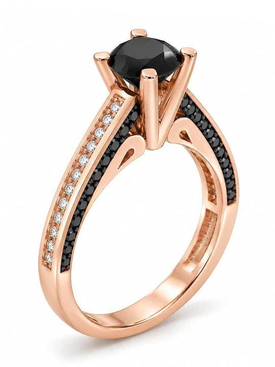 Xryseio Einzelner Steine Ring aus Roségold 14K mit Zirkon