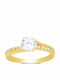 Goldjewels Μονόπετρο από Χρυσό 9K με Ζιργκόν