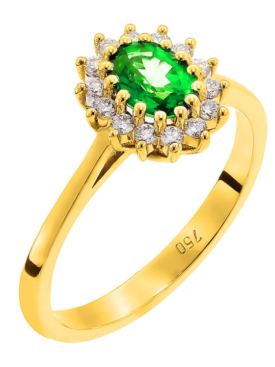 Single Stone from Gold 18K with Diamond