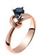Einzelstein aus Roségold 18K mit Diamant