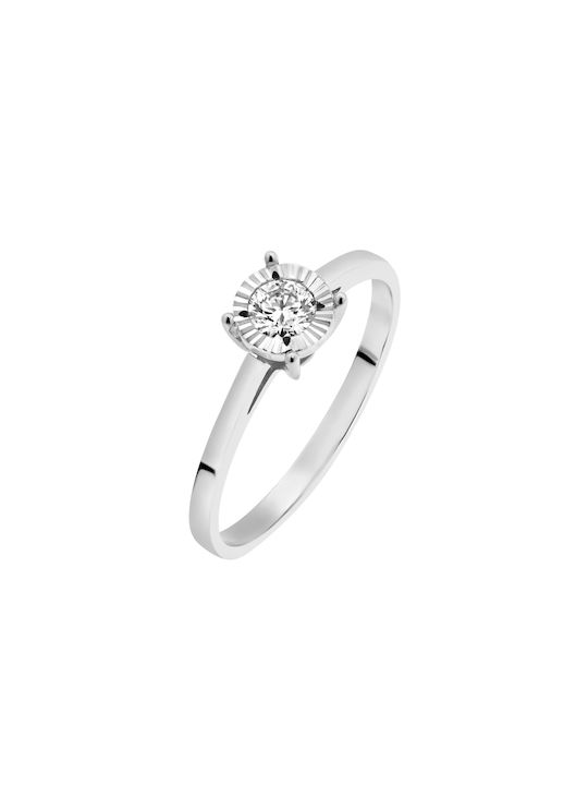 Single Stone from White Gold 18K with Diamond