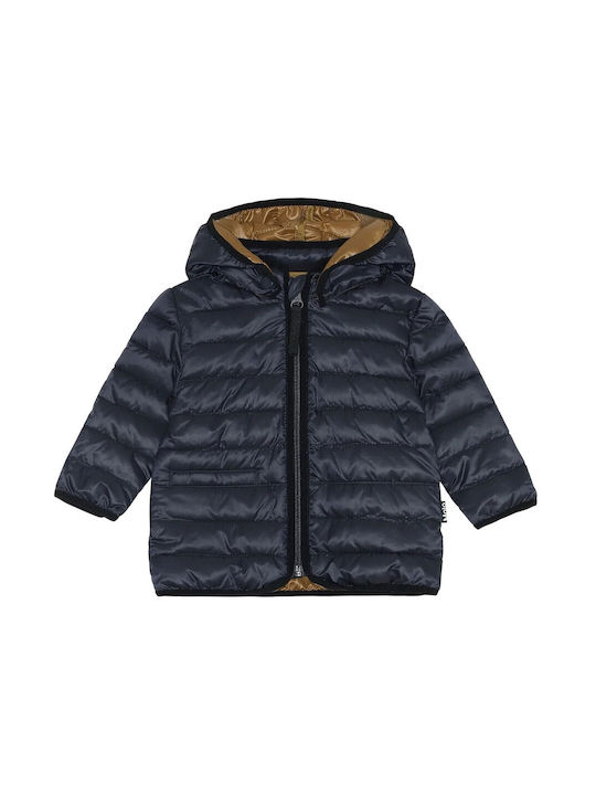 Molo Waterproof Boys Casual Jacket Navy Blue with Ηood