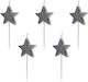 PartyDeco Κεράκι Γενεθλίων σε Ασημί Χρώμα SCS-7-018B