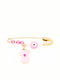 Kontopoulos Child Safety Pin made of Gold 14K with Constantinato for Girl