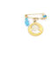 Child Safety Pin made of Gold and White Gold 9K for Boy