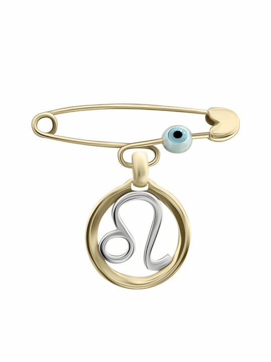 Chrilia Child Safety Pin made of Gold and White Gold 14K