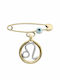 Chrilia Child Safety Pin made of Gold and White Gold 14K