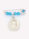 Child Safety Pin made of White Gold 9K with Icon of the Virgin Mary