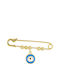 Tasoulis Jewellery Collection Child Safety Pin made of Gold Plated Silver for Boy
