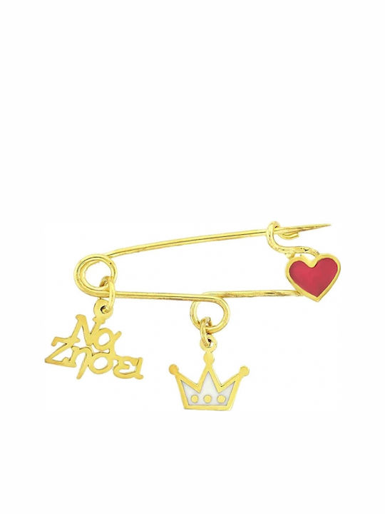 Art d or Child Safety Pin made of Gold 9K for Girl
