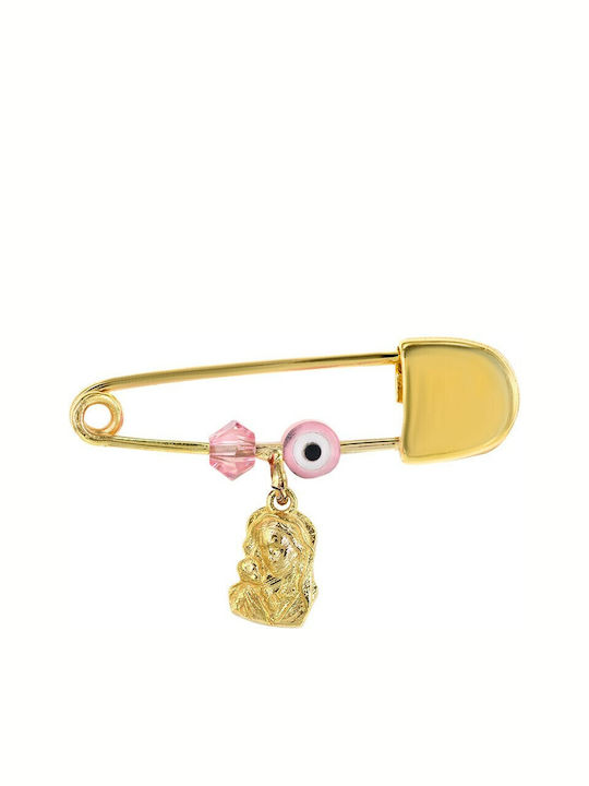 Child Safety Pin made of Gold 14K for Girl