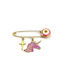 Goldsmith Kids Gold Plated Silver Safety Pin Charm with Cross for Girl