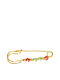 Gatsa Child Safety Pin made of Gold 9K with Constantinato for Girl